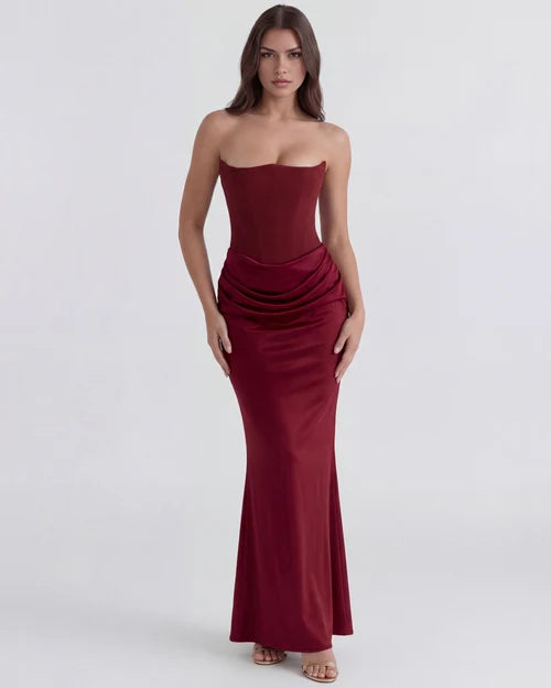 Edith | Satin Corset Evening Dress