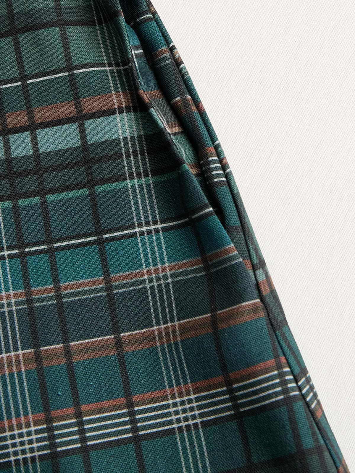 Beatrice | Plaid Lapel Button Front Maxi Shirt Dress