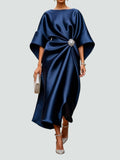 Maggie | Wide Sleeve Satin Occasion Dress