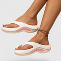 Juliette orthopedic cushioned toe-post slide sandals — back view