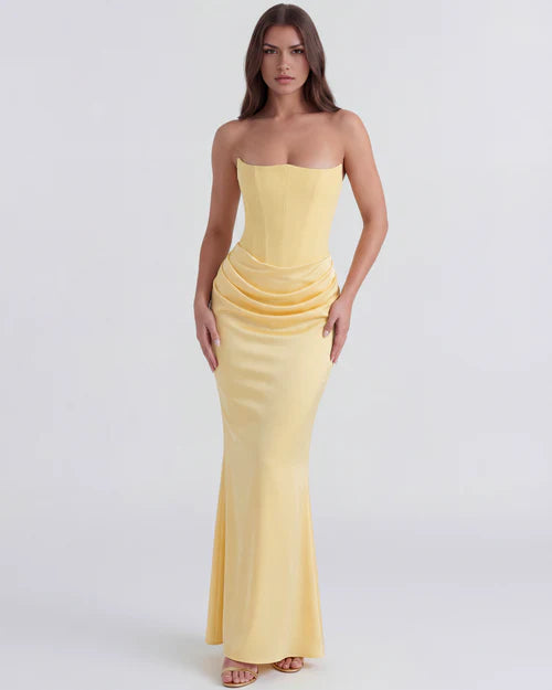 Edith | Satin Corset Evening Dress