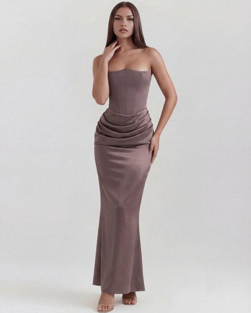 Edith | Satin Corset Evening Dress