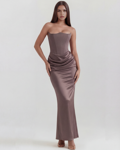 Edith | Satin Corset Evening Dress