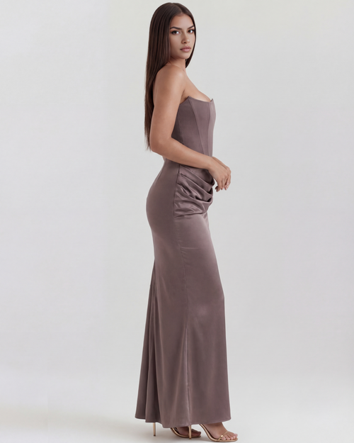 Edith | Satin Corset Evening Dress