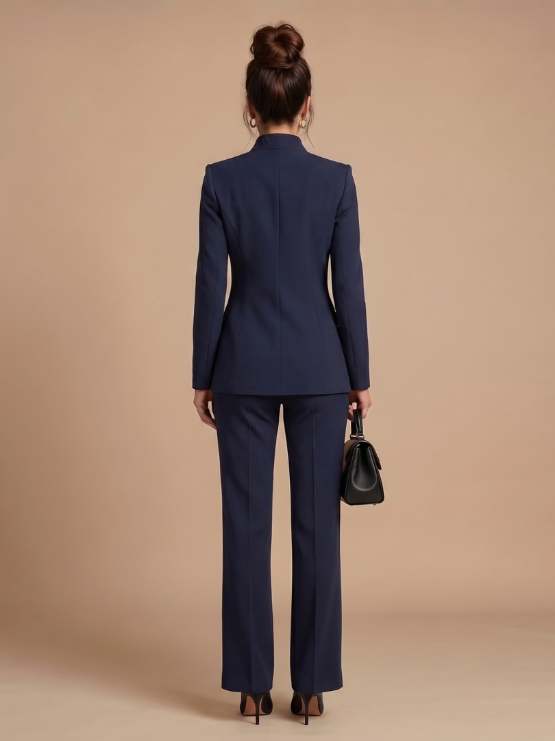 Vesper structured blazer and wide-leg trouser suit — side view
