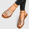 Rosa orthopedic woven fisherman flat sandals — back view