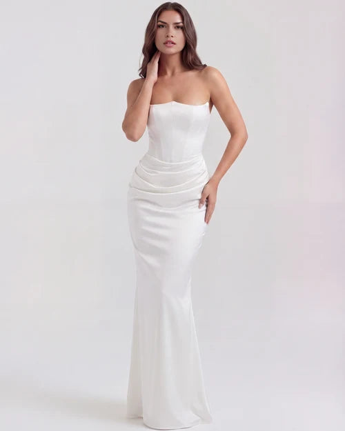 Edith | Satin Corset Evening Dress