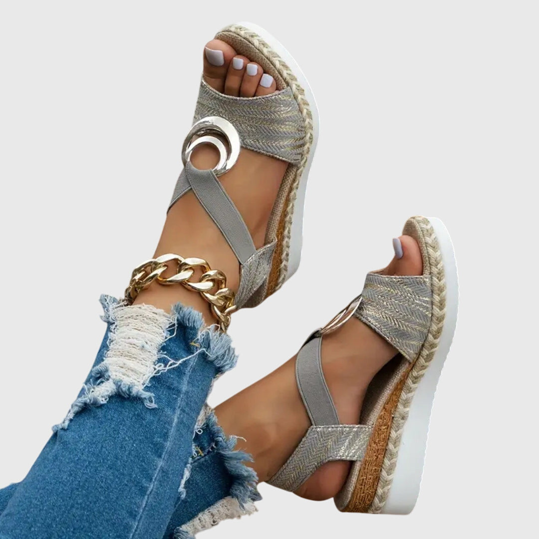 Olivia orthopedic ring-detail espadrille sandals — side view
