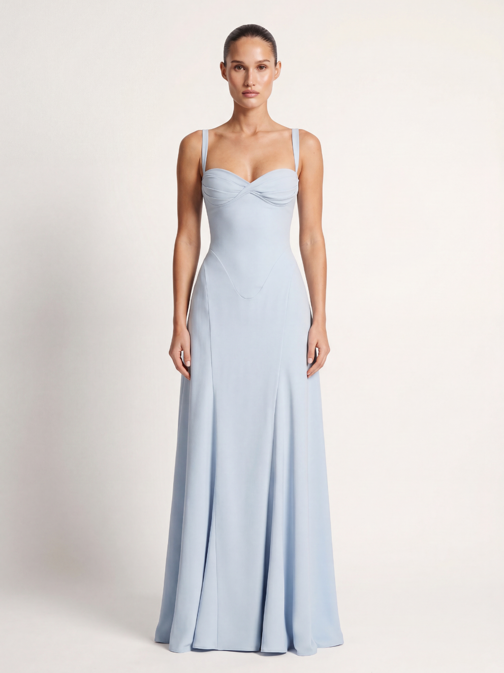 Eden corset bodice sweetheart mermaid maxi dress — front view