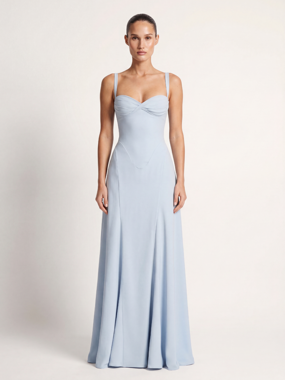 Eden corset bodice sweetheart mermaid maxi dress — front view
