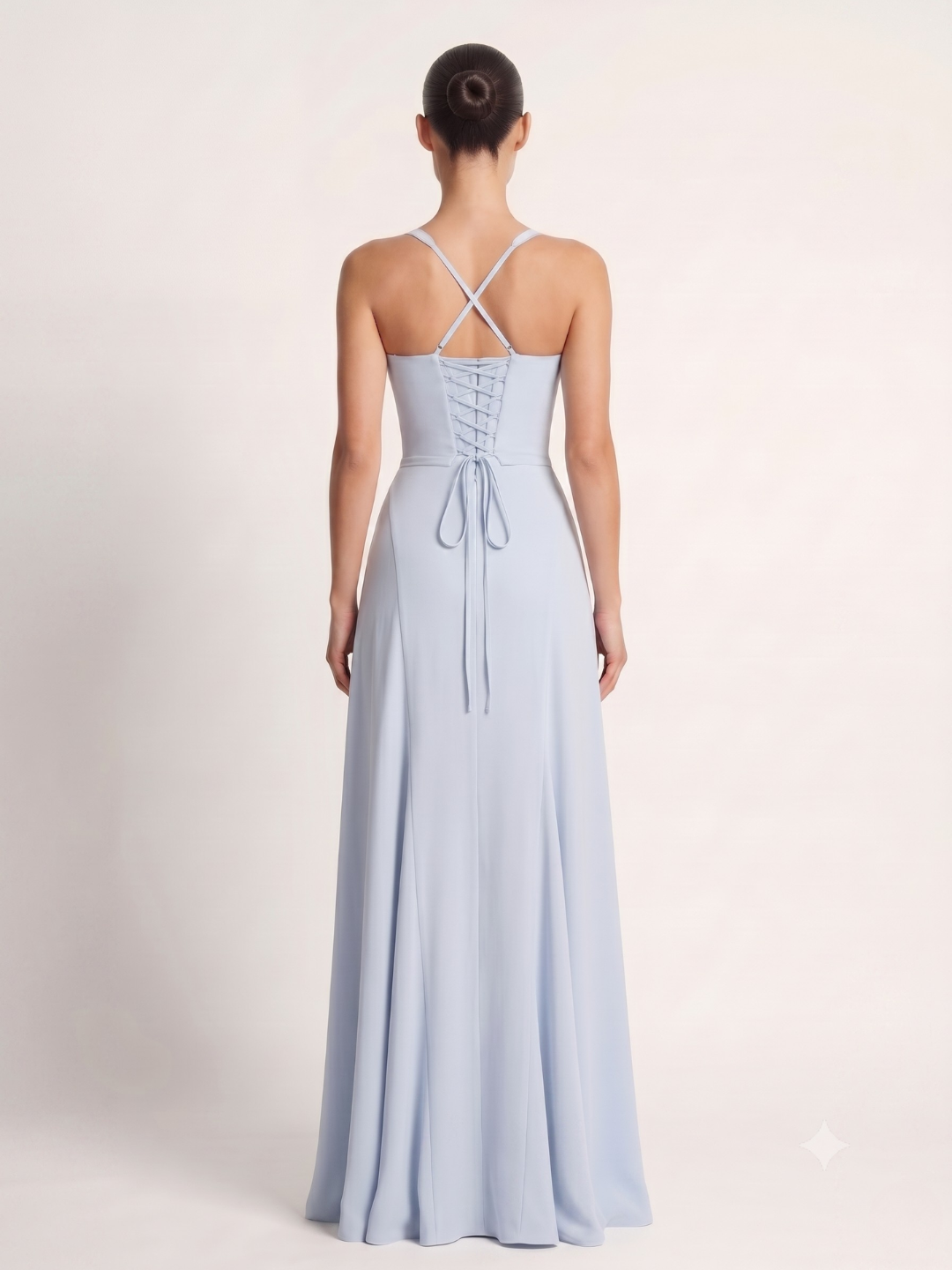 Eden corset bodice sweetheart mermaid maxi dress — back view