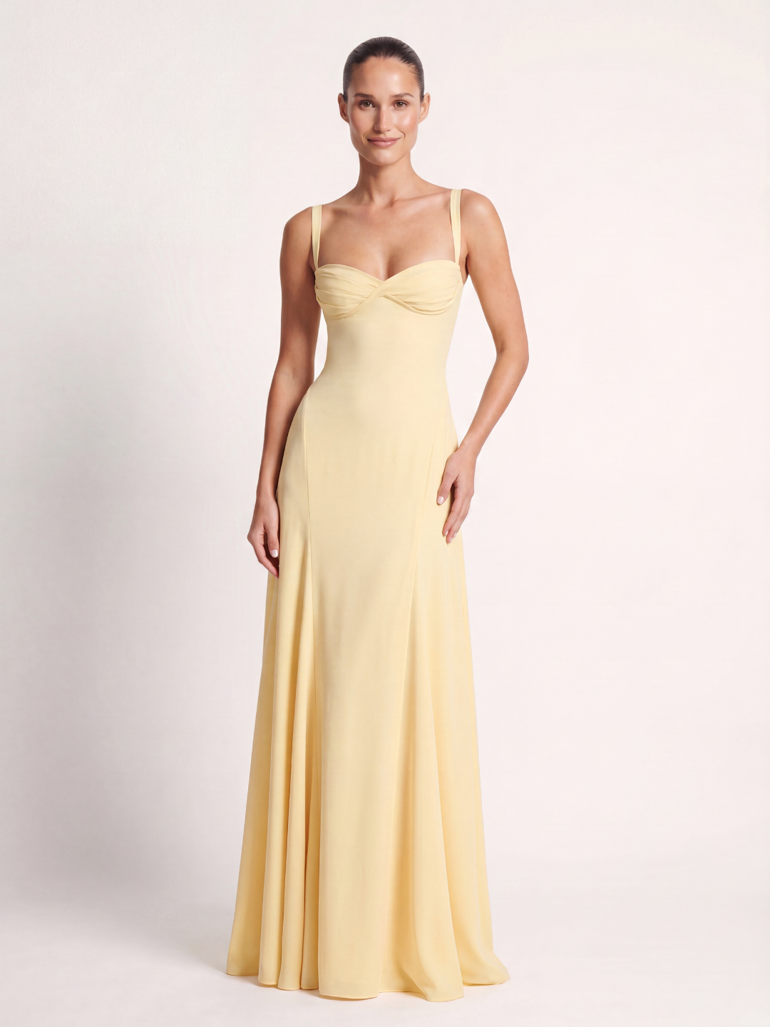 Eden corset bodice sweetheart mermaid maxi dress — back view