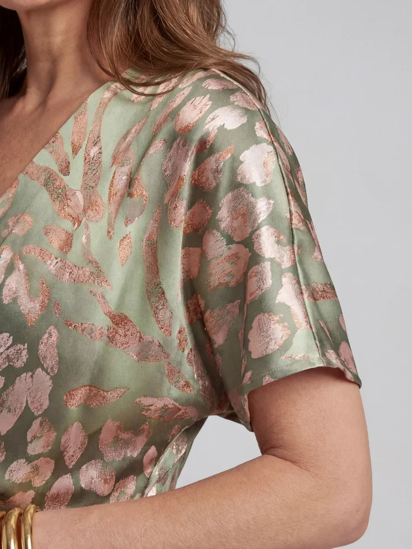 Coralie abstract floral twist-waist maxi dress — back view