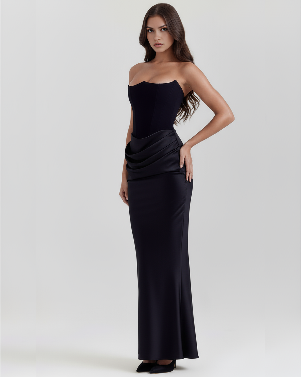 Edith | Satin Corset Evening Dress