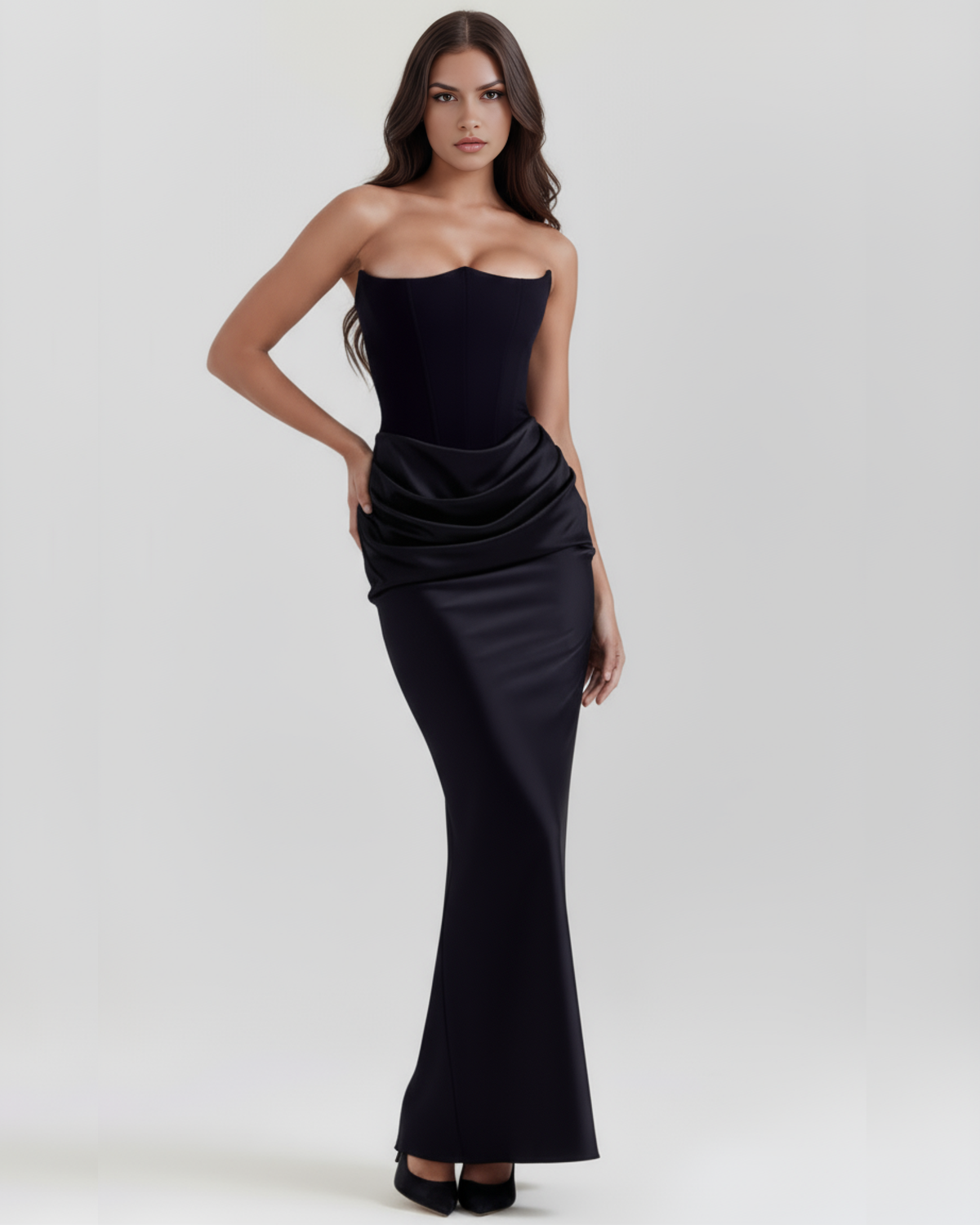 Edith | Satin Corset Evening Dress