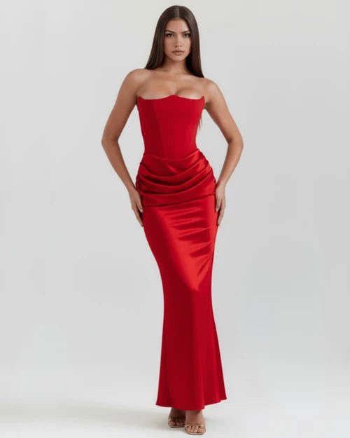 Edith | Satin Corset Evening Dress