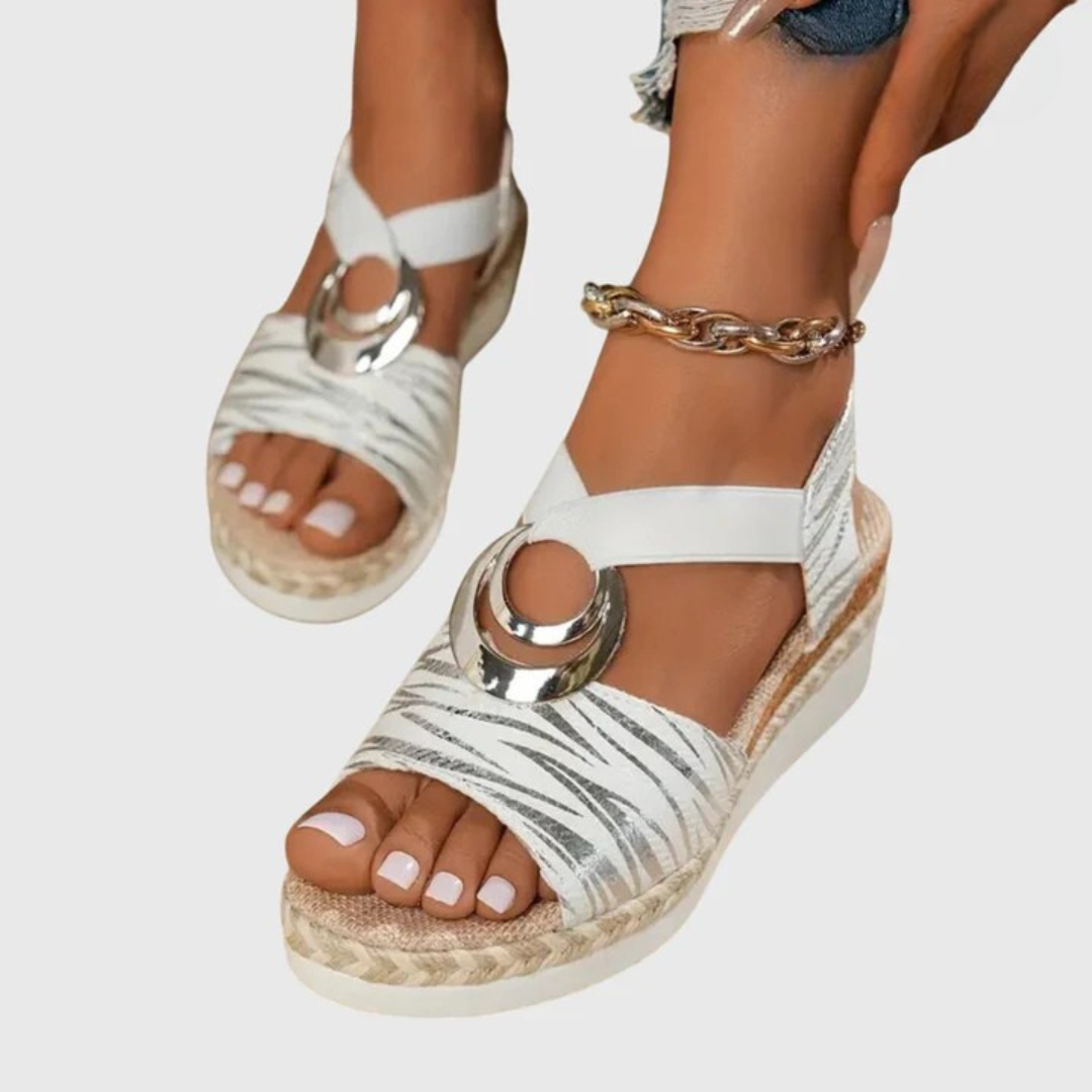 Olivia orthopedic ring-detail espadrille sandals — front view