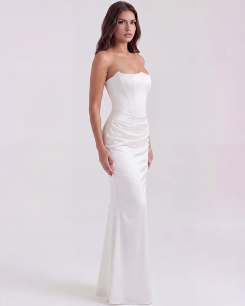Edith | Satin Corset Evening Dress