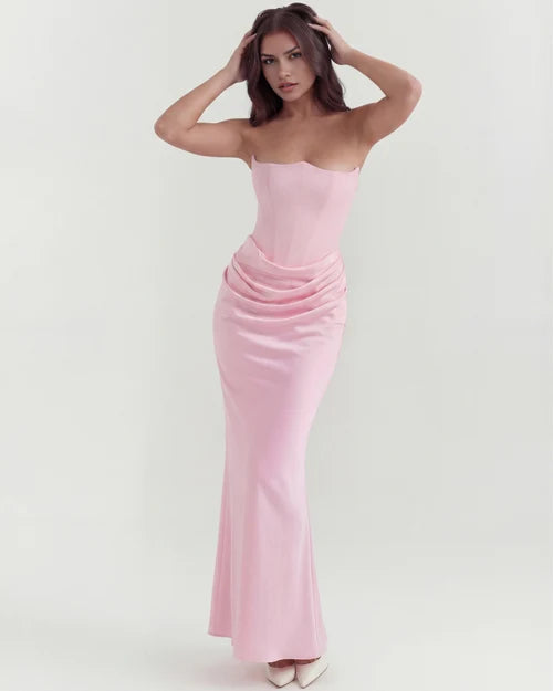 Edith | Satin Corset Evening Dress