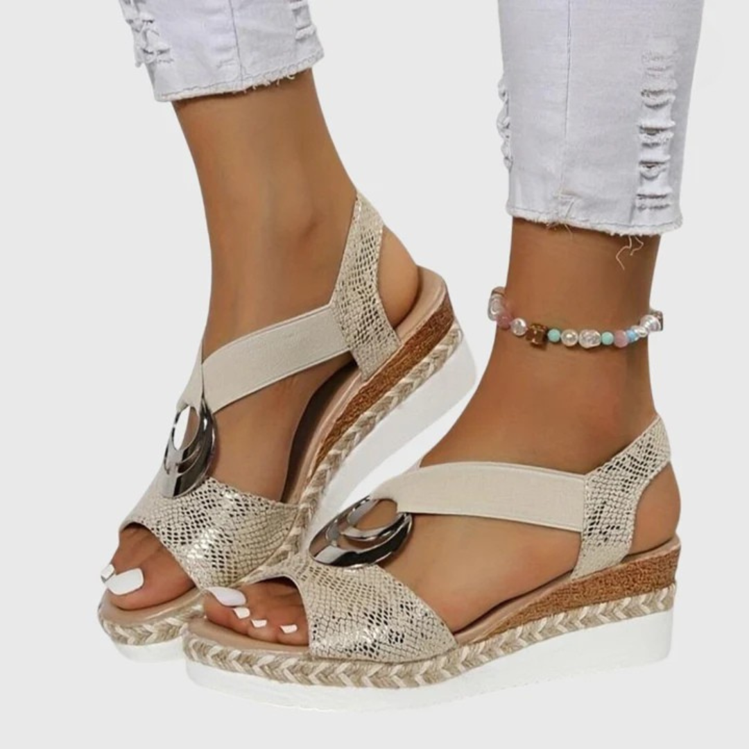 Olivia orthopedic ring-detail espadrille sandals — side view