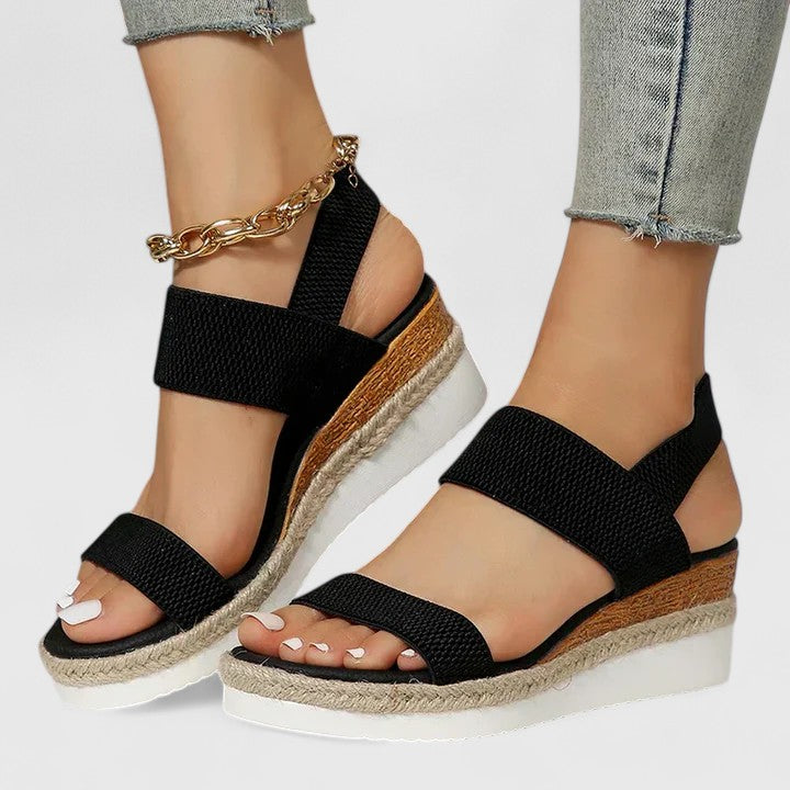 Merill orthopedic espadrille flatform sandals — front view