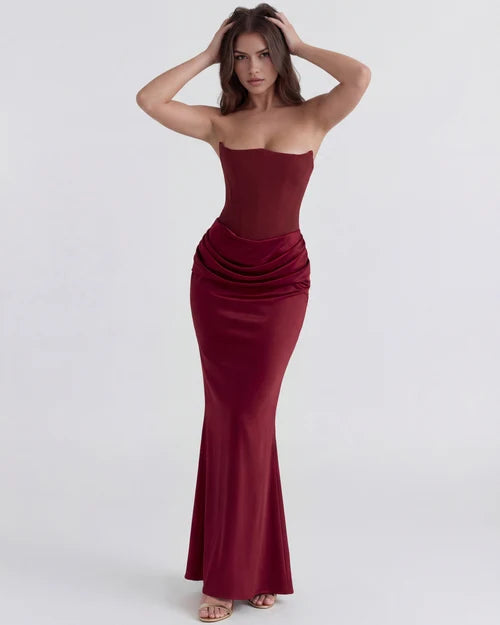 Edith | Satin Corset Evening Dress