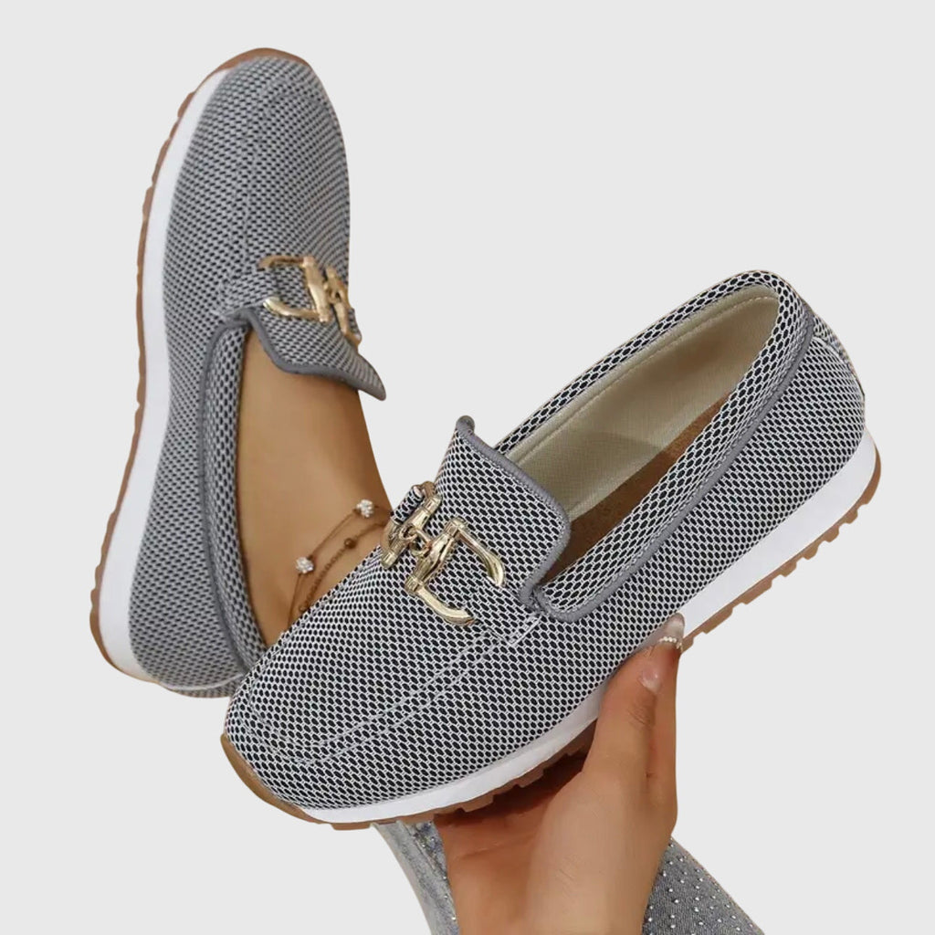 Nadia orthopedic horsebit knit loafers — detail view