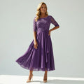Nicola | Embroidered Midi Evening Dress
