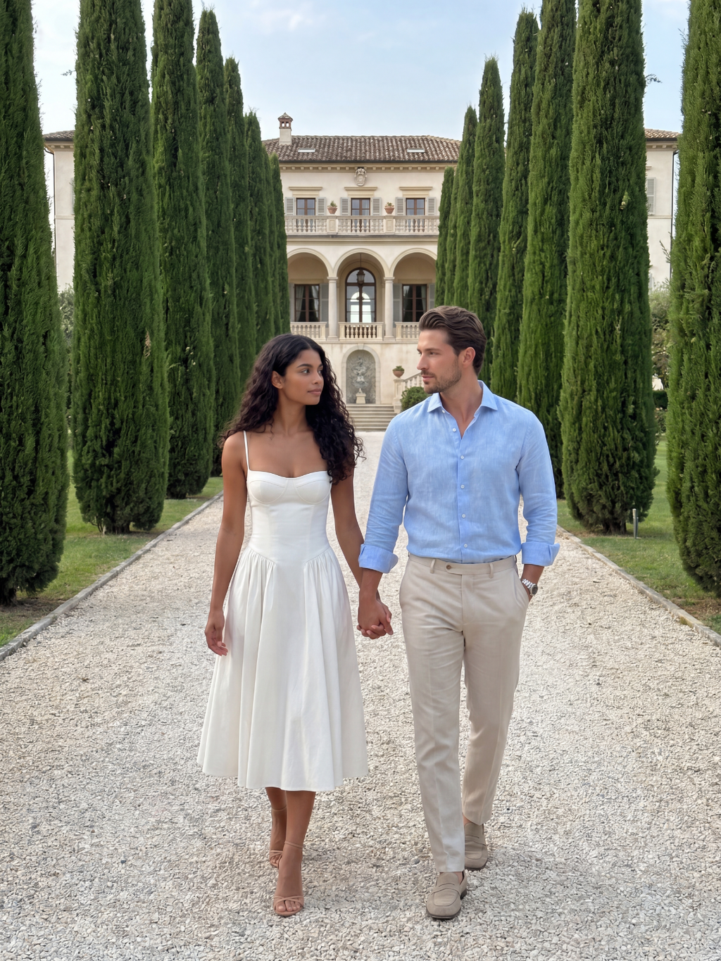 Etta sweetheart bustier twill midi dress in white — side view