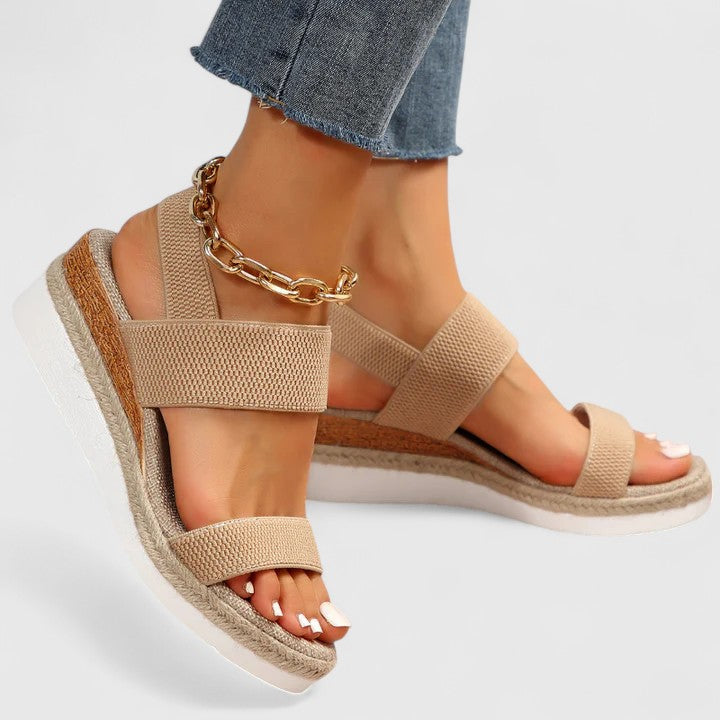 Merill orthopedic espadrille flatform sandals — back view