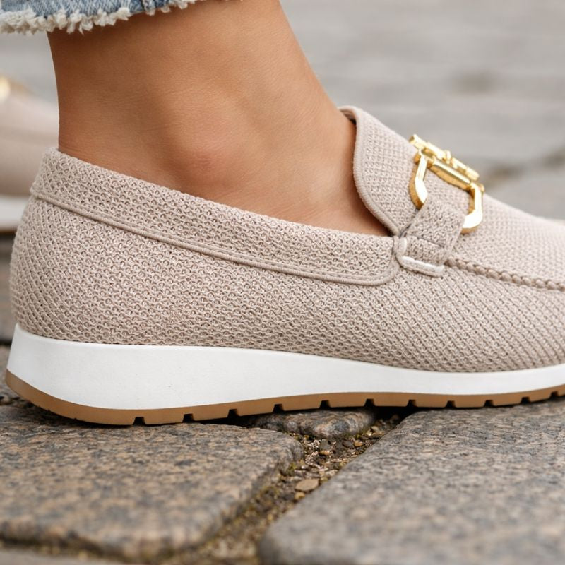 Nadia orthopedic horsebit knit loafers — side view