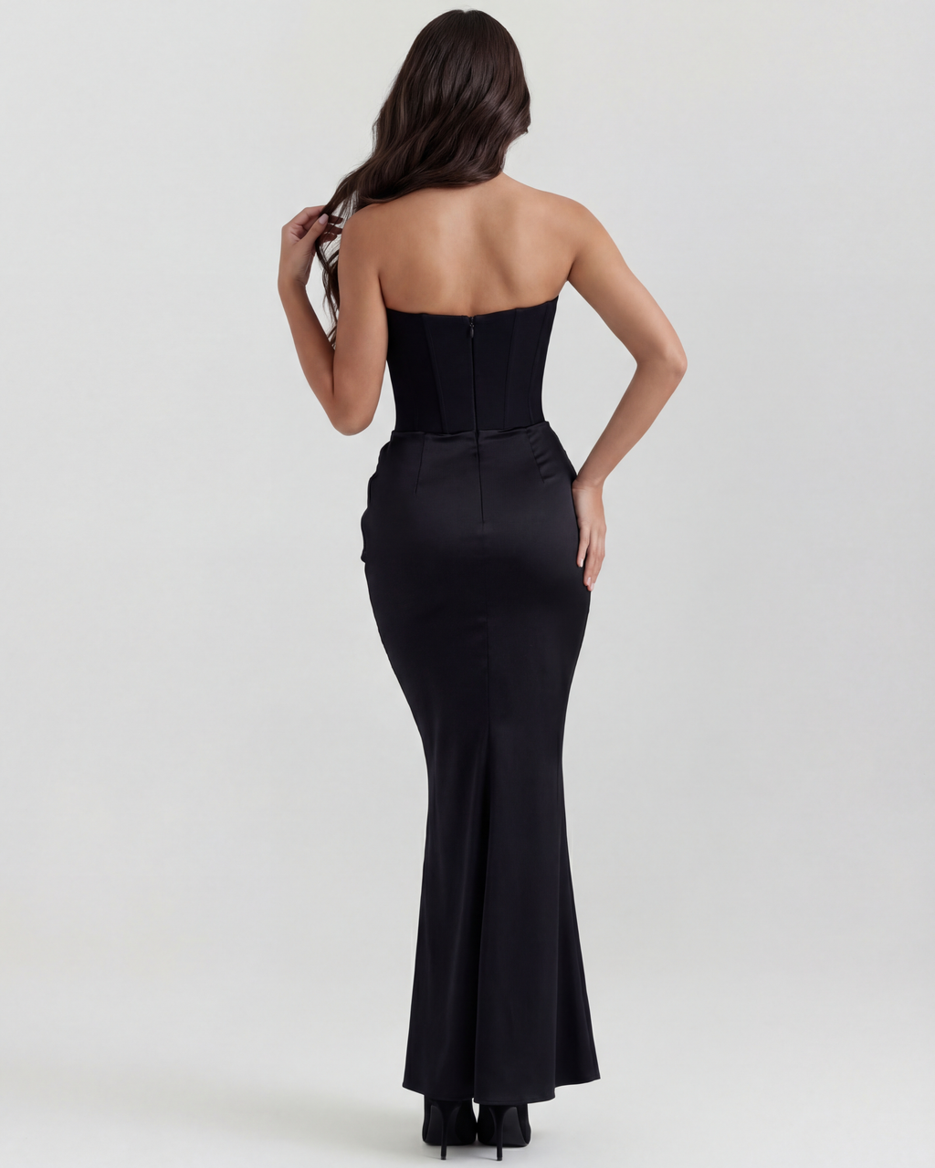 Edith | Satin Corset Evening Dress