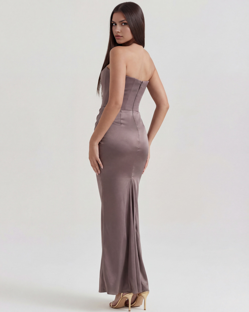 Edith | Satin Corset Evening Dress