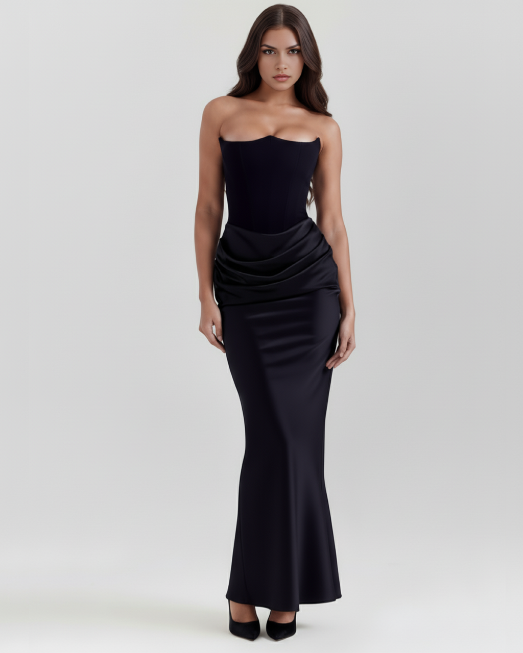 Edith | Satin Corset Evening Dress