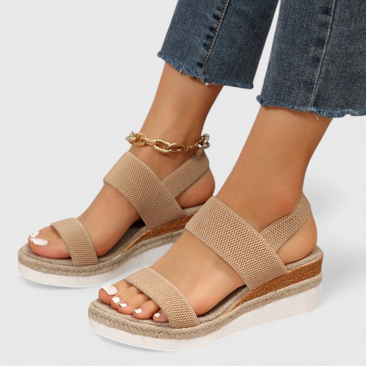 Merill orthopedic espadrille flatform sandals — detail view