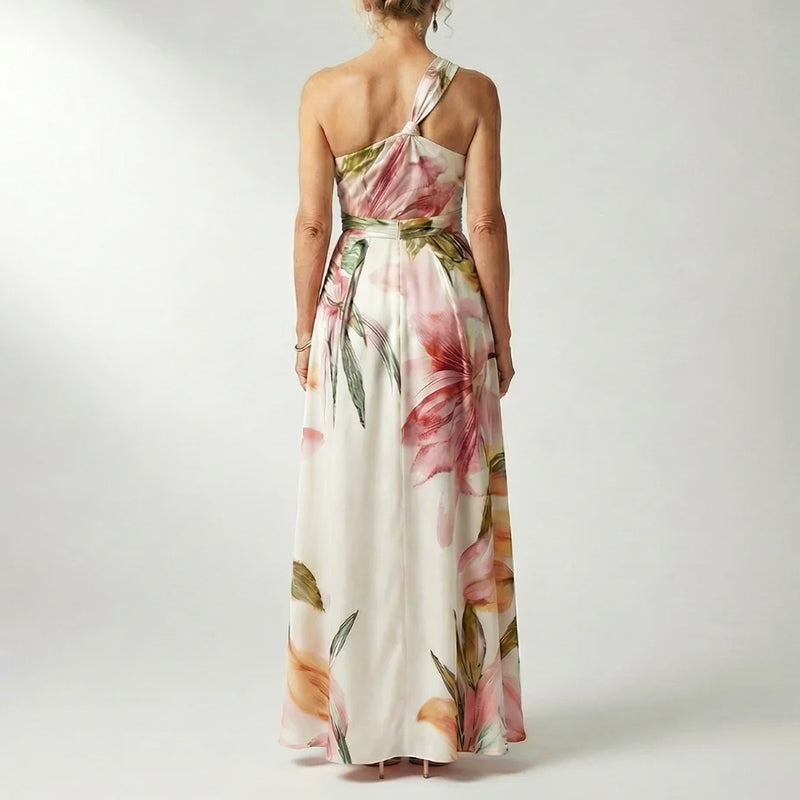 Emily | Printed Halter Neck Evening Dress