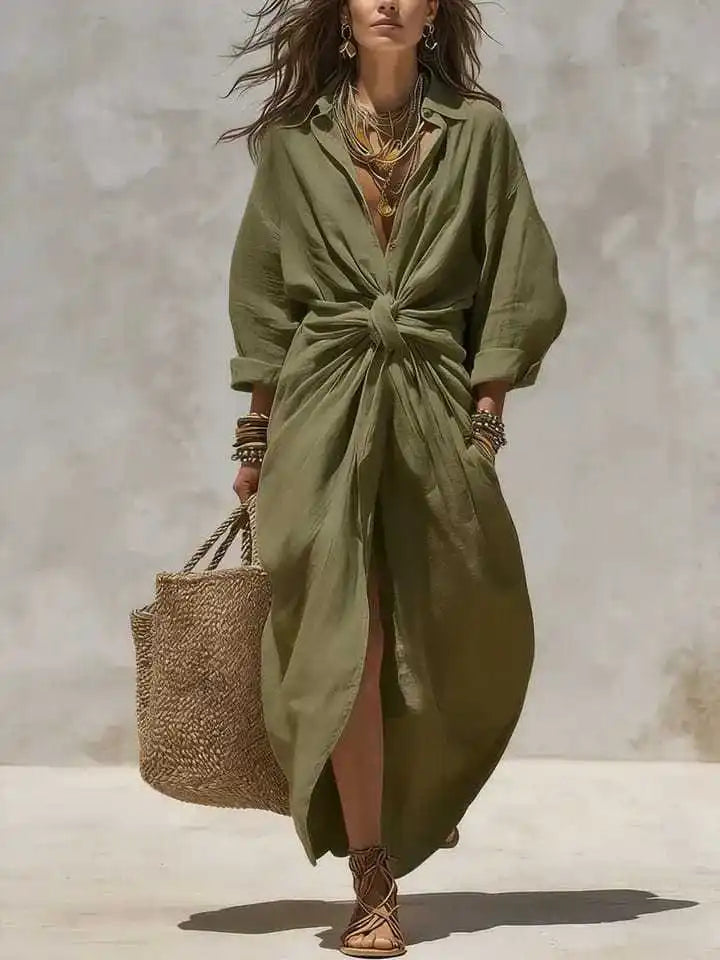 Frances | Collared Wedding Guest Shirt Dress