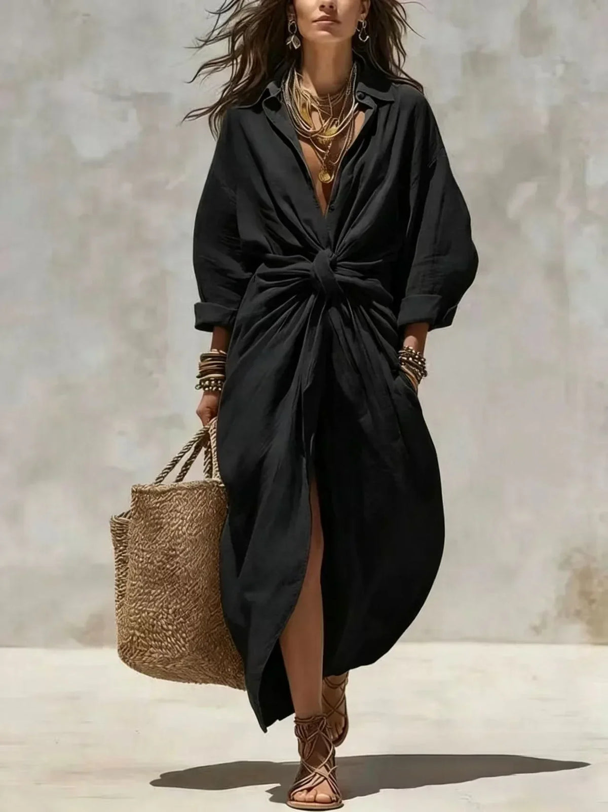 Frances | Collared Wedding Guest Shirt Dress
