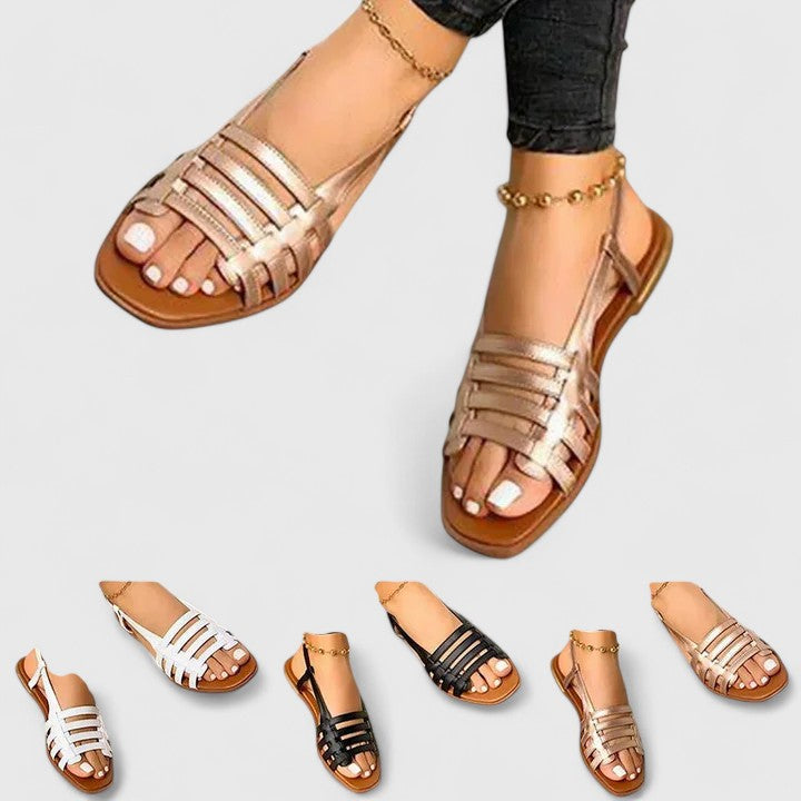 Rosa orthopedic woven fisherman flat sandals — front view