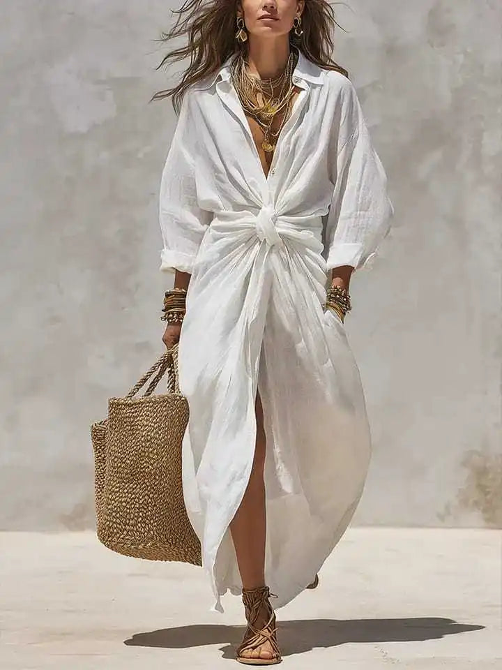 Frances | Collared Wedding Guest Shirt Dress