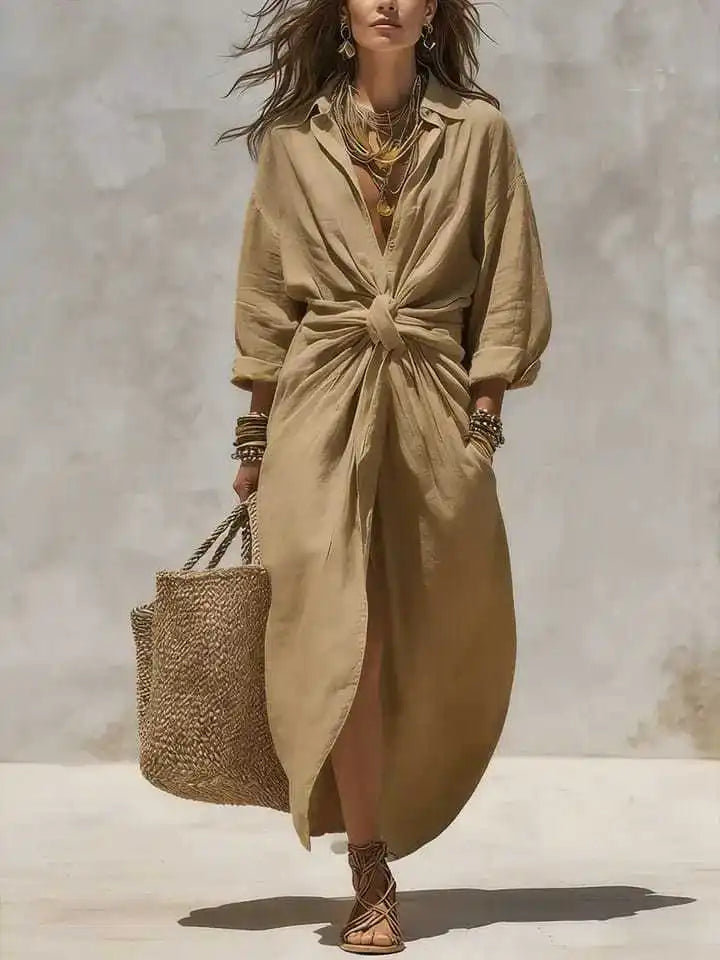 Frances | Collared Wedding Guest Shirt Dress