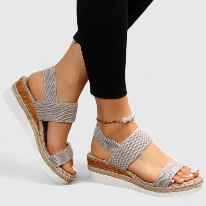 Merill orthopedic espadrille flatform sandals — detail view
