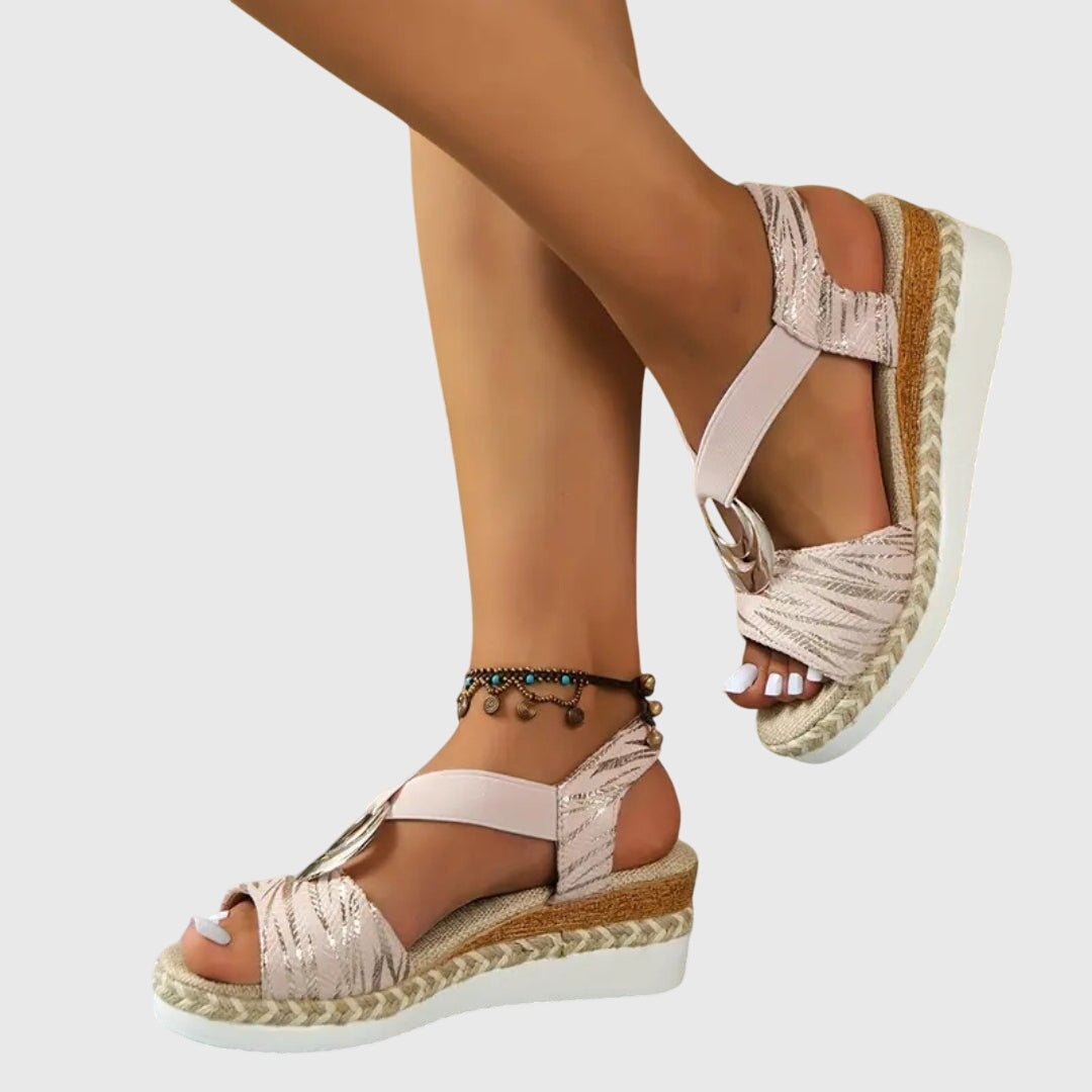 Olivia orthopedic ring-detail espadrille sandals — front view