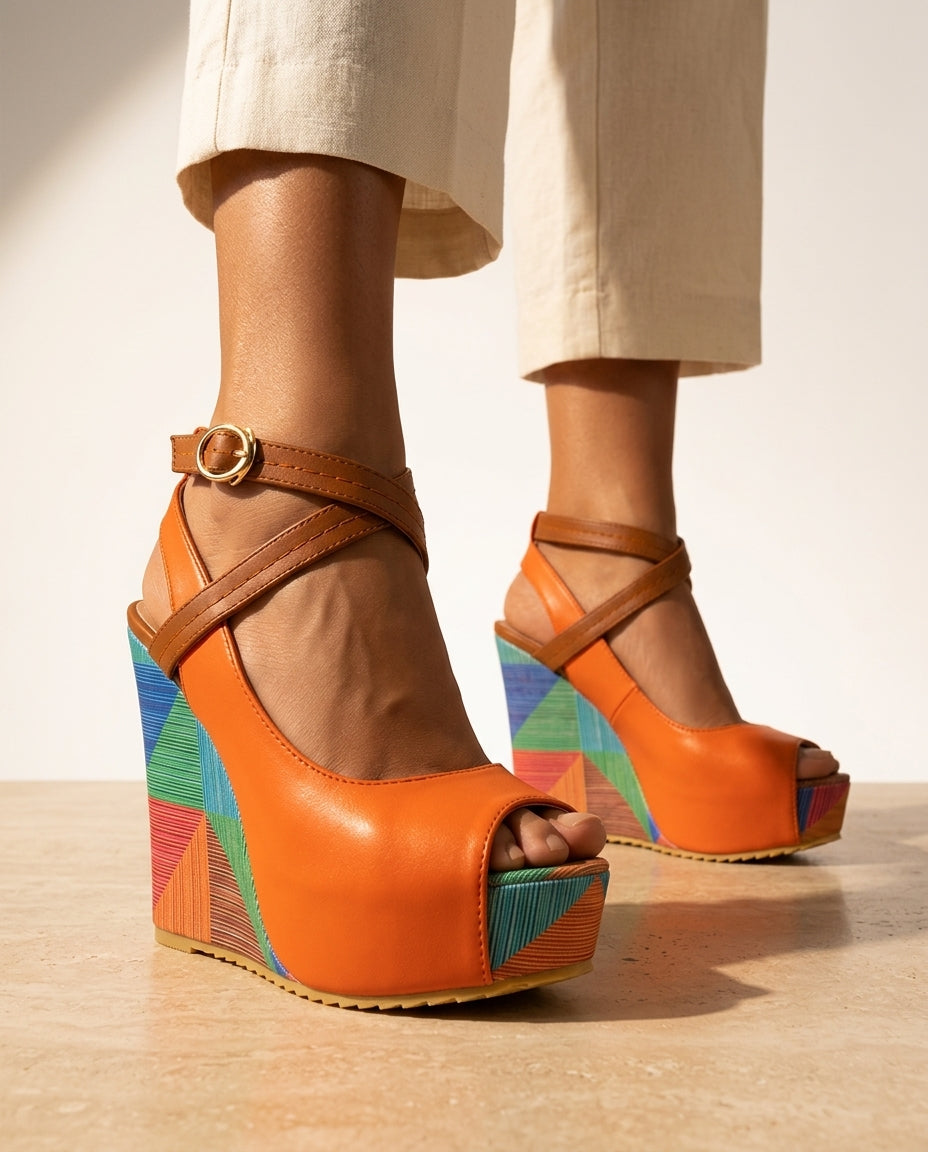 Opal | Arch Support Open Toe Wedge Sandals