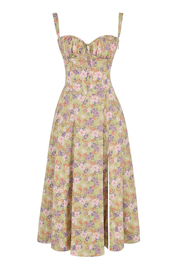 Clarissa corset midi dress with sweetheart neckline and flared skirt - view 17