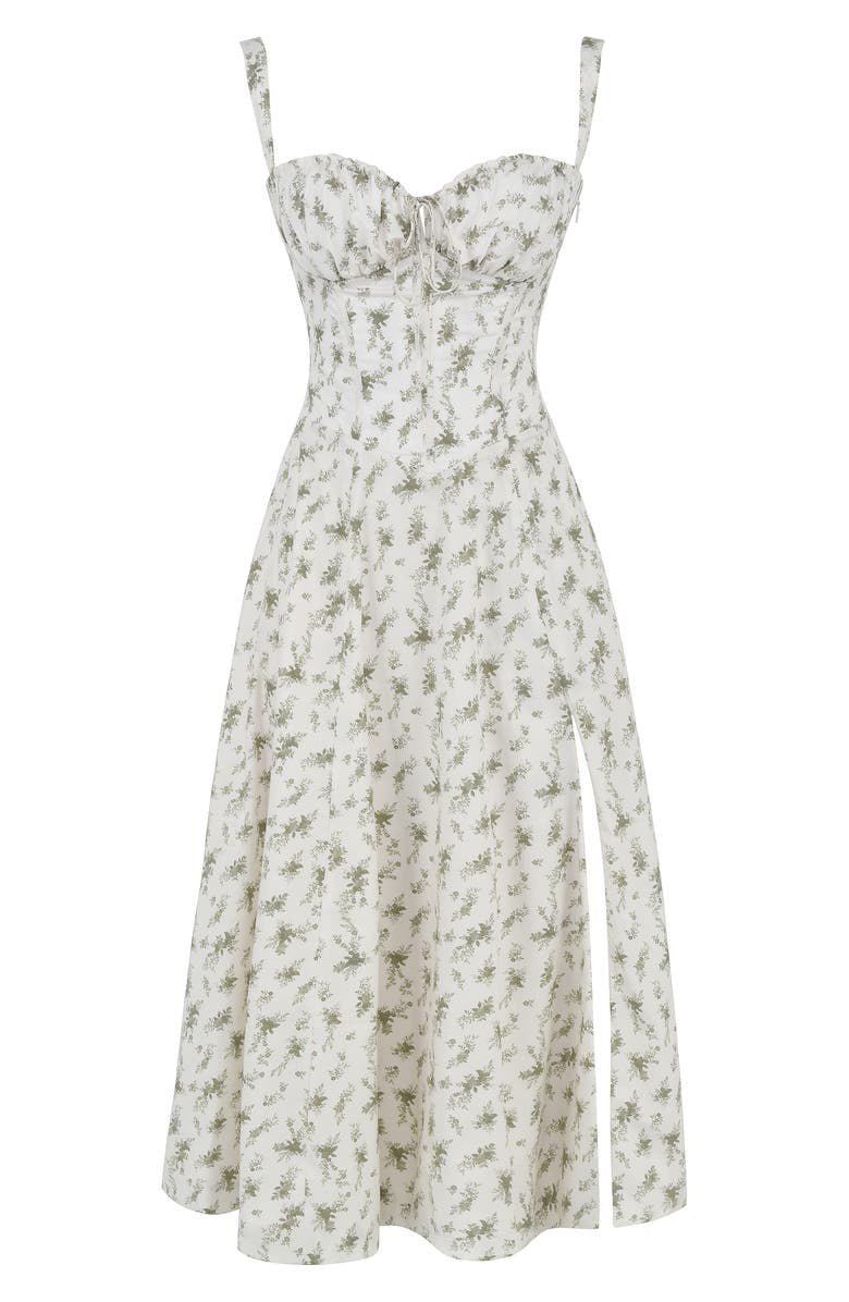 Clarissa corset midi dress with sweetheart neckline and flared skirt - view 18
