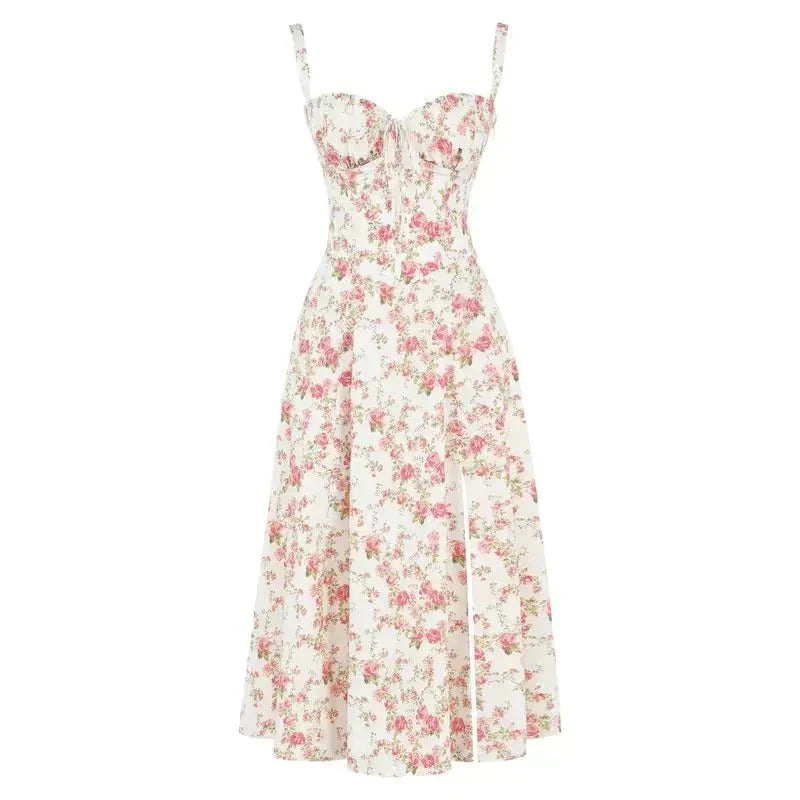 Clarissa corset midi dress with sweetheart neckline and flared skirt - view 19