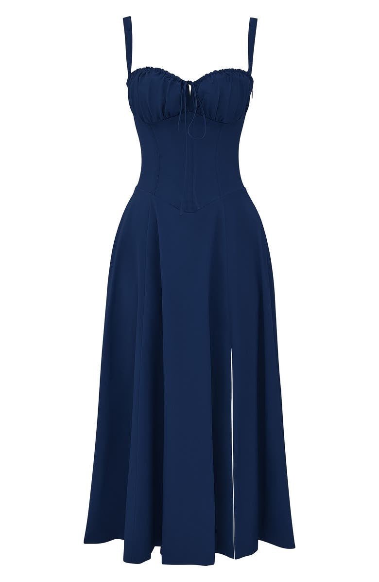 Clarissa corset midi dress with sweetheart neckline and flared skirt - view 20