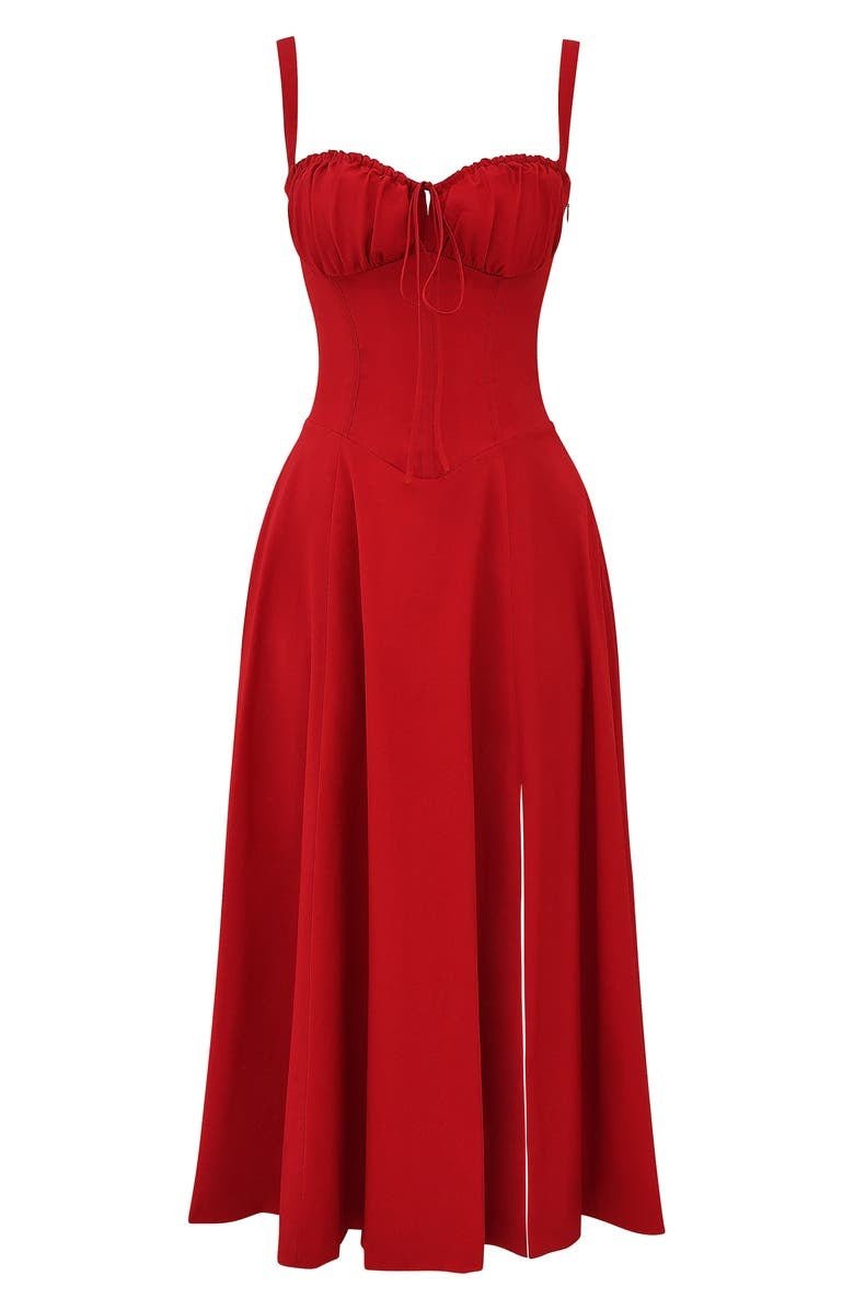 Clarissa corset midi dress with sweetheart neckline and flared skirt - view 21