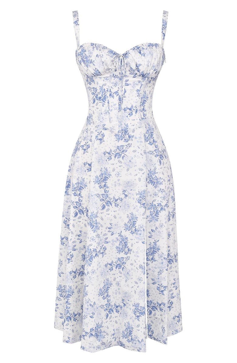 Clarissa corset midi dress with sweetheart neckline and flared skirt - view 22